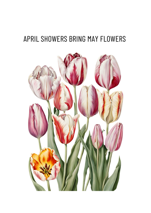 オーガニックコットンFlowerシリーズ April showers bring May flowersミニTシャツ オーガニックコットン/フロント&バックプリント サイズ0