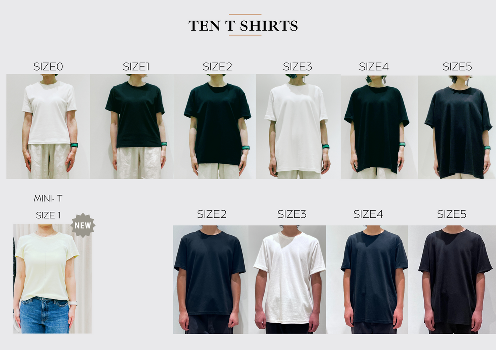TEN ミニTシャツ+Tシャツ【白+黒セット】オーガニックコットン