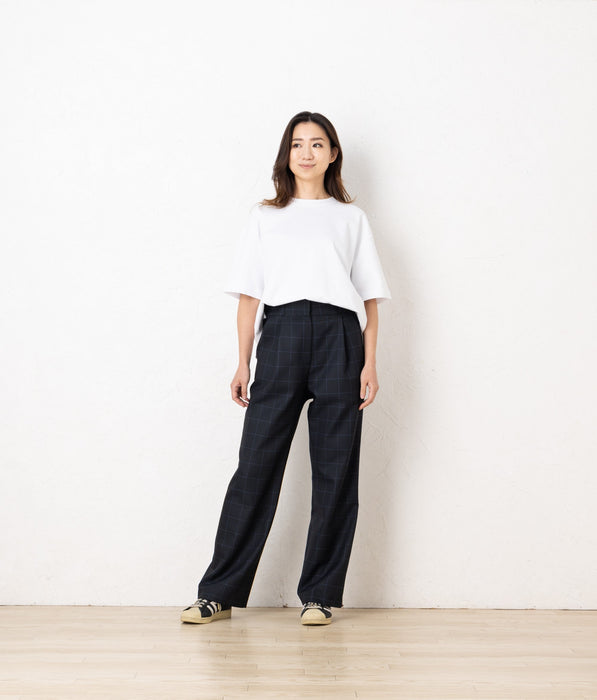【Enter the Eオリジナル】ストレートパンツ ウィンドウペングレー|超高品質な廃盤生地のため限定本数