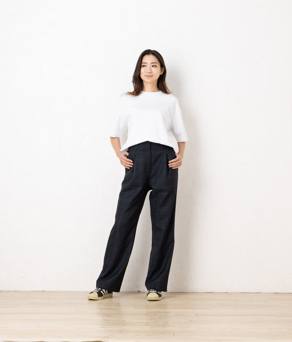 【Enter the Eオリジナル】ストレートパンツ ウィンドウペングレー|超高品質な廃盤生地のため限定本数
