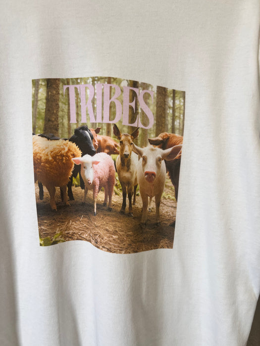 【サンプルセール】オーガニックコットンHAPPY VEGANシリーズ TRIBES&CO オーガニックコットンTシャツ ピンク