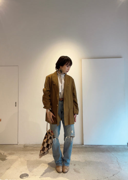 (サンプルセール) オーガニックコットンガーゼ ベージュセットアップ (Sサイズセット)