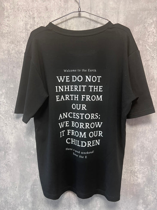 サンプルセールオーガニックコットンWelcome to the Earth シリーズ OUR RULES Tシャツ オーガニックコットン/フロント&バックプリント