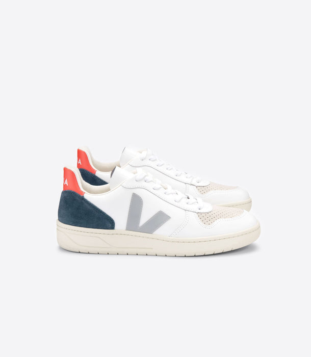 ヴェジャ VEJA V-10スニーカー ホワイトオックスフォード/グレー/オレンジ