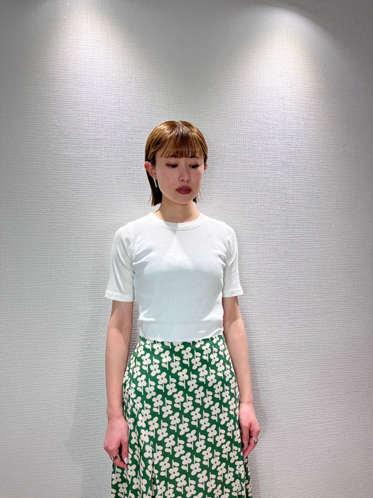 オーガニックコットン   DAKOTA  RIB  トップ  ホワイト