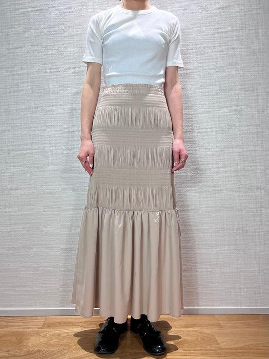 リサイクルポリエステル Etienne skirt マキシスカート
