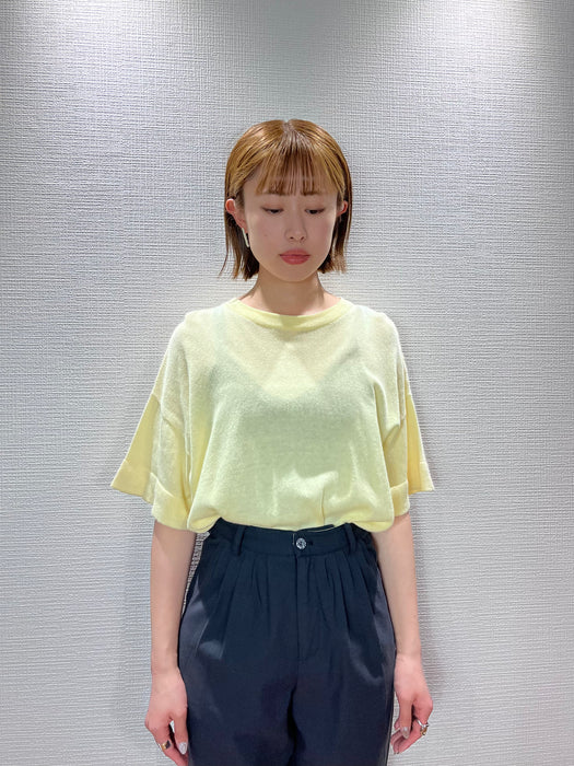 【完売】オーガニックコットン ニットトップELSUR ストロー イエロー