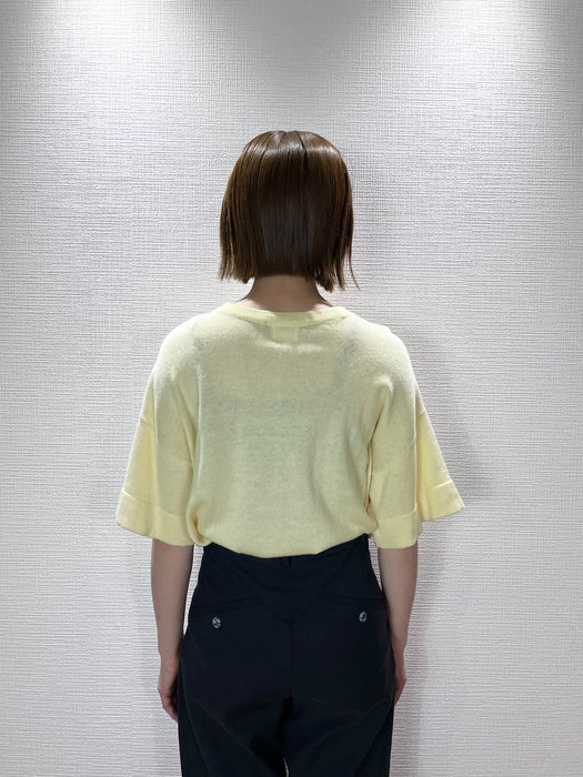 【完売】オーガニックコットン ニットトップELSUR ストロー イエロー