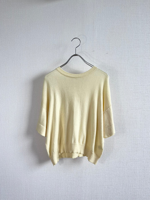 【完売】オーガニックコットン ニットトップELSUR ストロー イエロー