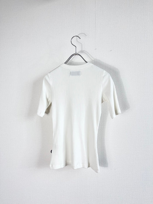 オーガニックコットン   DAKOTA  RIB  トップ  ホワイト