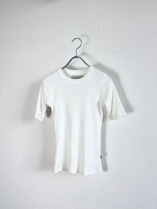 オーガニックコットン DAKOTA RIB トップ ホワイト