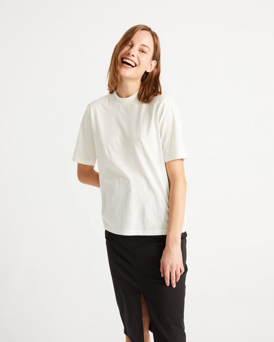 オーガニックコットン ベーシック ホワイトモック Tシャツ レディース