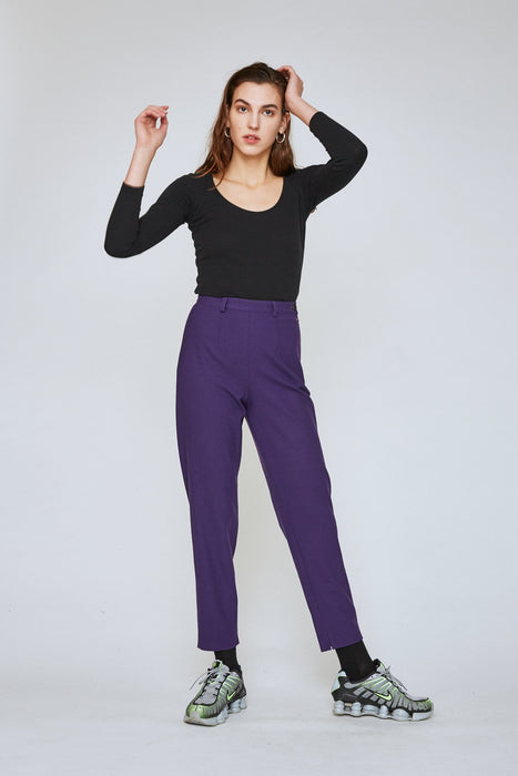 【完売】バイデッドストックウール アップサイクルパープルパンツ