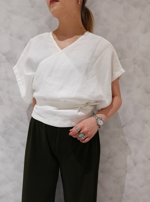【完売】リネンラップブラウス ナチュラル ローラ