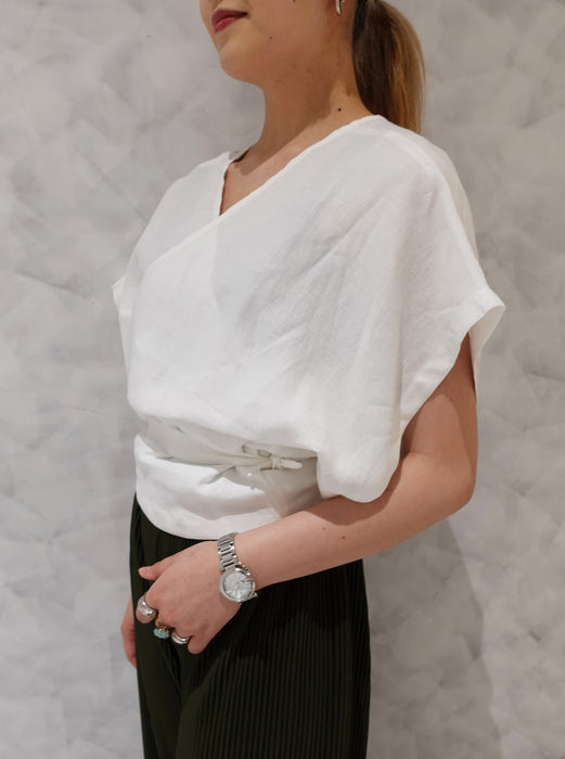 【完売】リネンラップブラウス ナチュラル ローラ