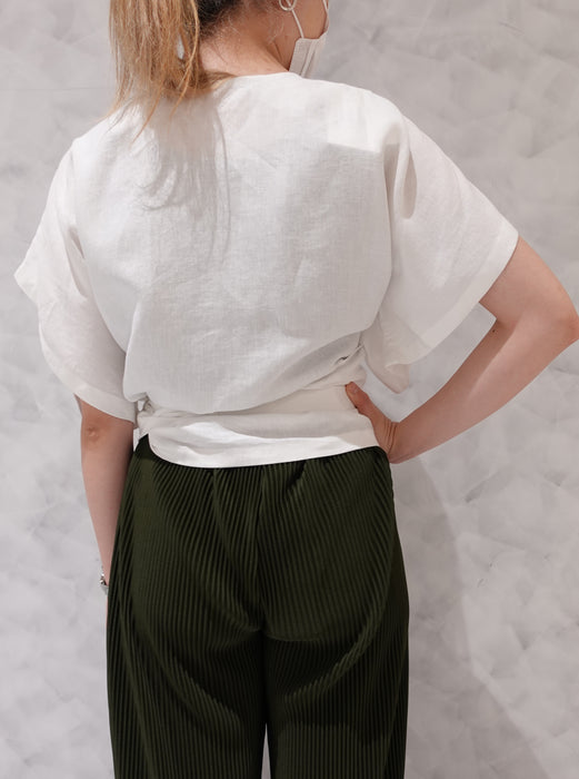 【完売】リネンラップブラウス ナチュラル ローラ