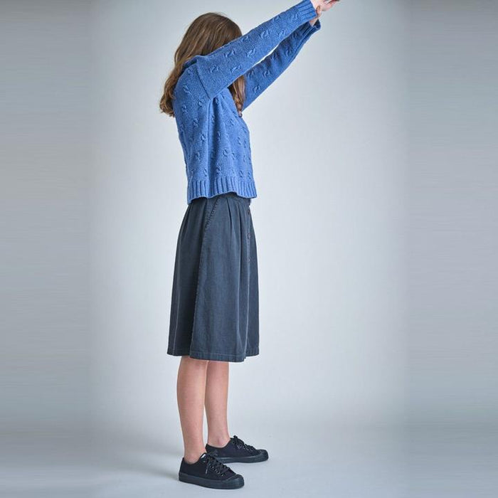 【完売】コットン ミナボタンスカート ブラックデニム
