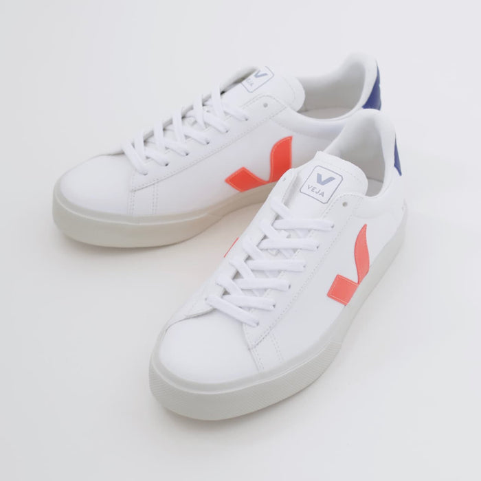 ヴェジャ VEJA  CAMPO クロムフリーレザー ホワイト/オレンジ/コバルト