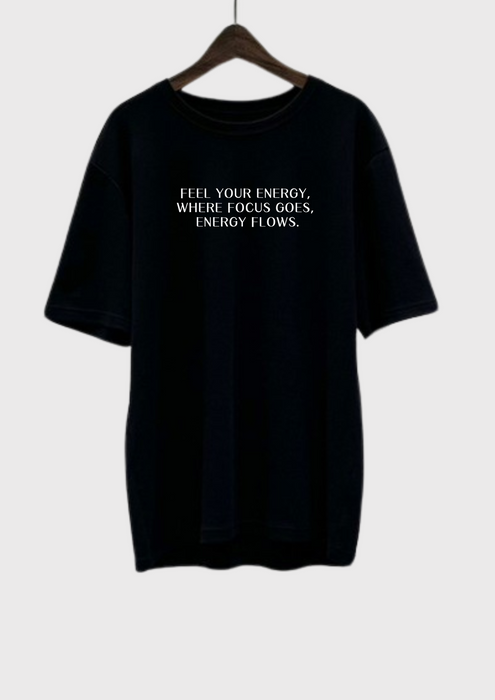 【TEN】BEINGシリーズ　FEEL YOUR ENERGY, Where focus goes, energy flows. Tシャツ /ロングＴシャツオーガニックコットン