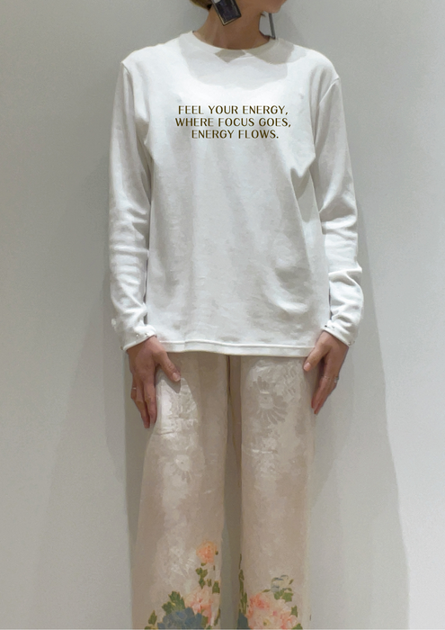 【TEN】BEINGシリーズ　FEEL YOUR ENERGY, Where focus goes, energy flows. Tシャツ /ロングＴシャツオーガニックコットン