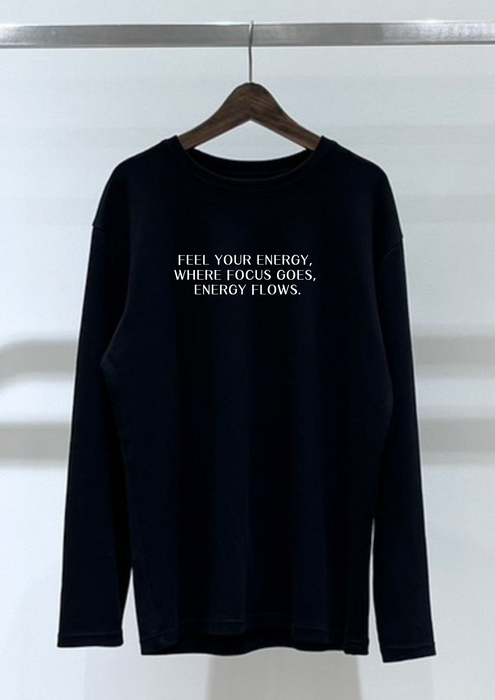 【TEN】BEINGシリーズ　FEEL YOUR ENERGY, Where focus goes, energy flows. Tシャツ /ロングＴシャツオーガニックコットン