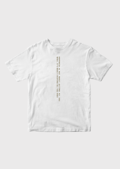 【TEN】BEINGシリーズ　Happiness is not about getting all you want, it’s about enjoying all you have　 Tシャツ /ロングＴシャツオーガニックコットン