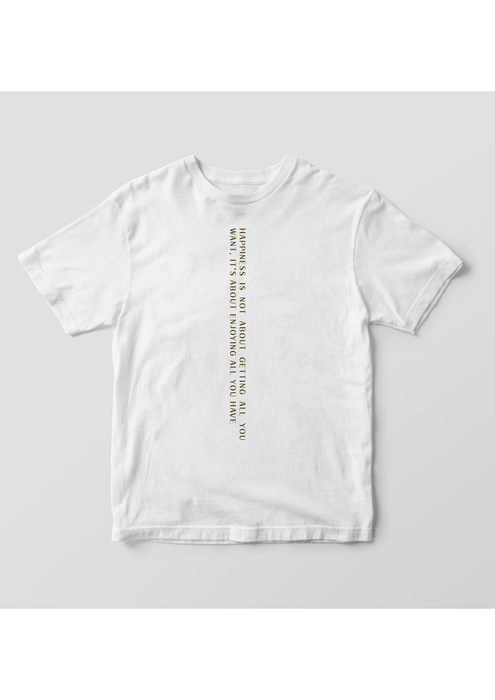 【TEN】BEINGシリーズ　Happiness is not about getting all you want, it’s about enjoying all you have　 Tシャツ /ロングＴシャツオーガニックコットン