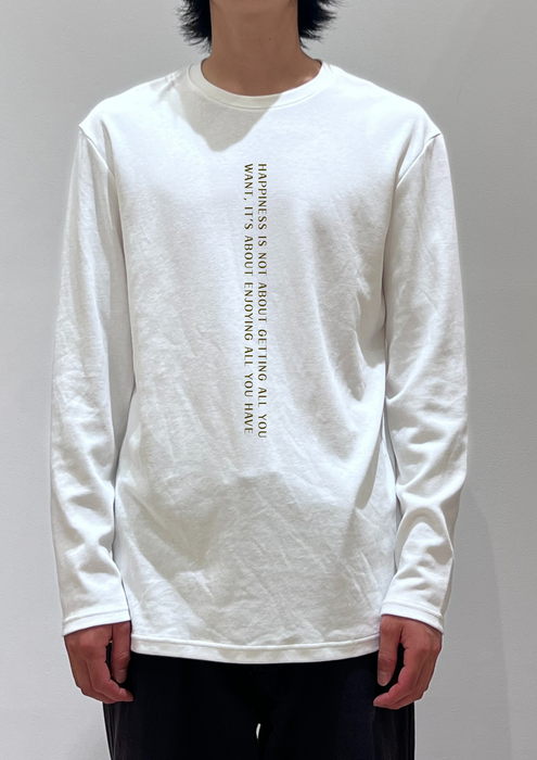 【TEN】BEINGシリーズ　Happiness is not about getting all you want, it’s about enjoying all you have　 Tシャツ /ロングＴシャツオーガニックコットン