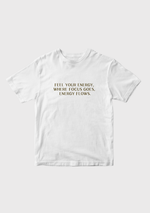 【TEN】BEINGシリーズ　FEEL YOUR ENERGY, Where focus goes, energy flows. Tシャツ /ロングＴシャツオーガニックコットン