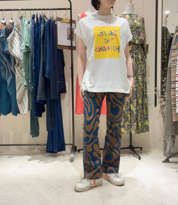 オーガニックコットン　SAVE THE HUMANS レディスTシャツ